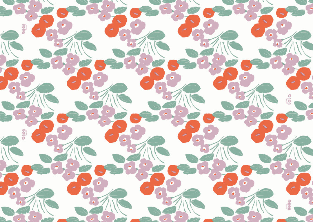 Bloom Orange - Lola vaxduk med härliga blommor