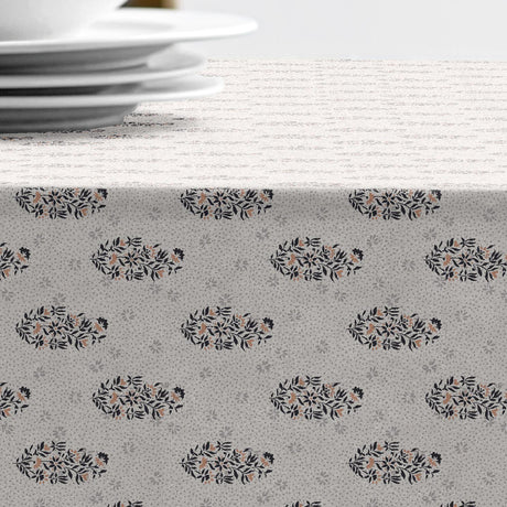 Närbild av Södahl Boheme Grey, akrylatbelagd textilduk