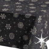 Brina Black Silver - Svart jule-textilduk med silver iskristaller