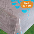 Capri Grå Turkos somrarduk, oval 160 x 210 cm