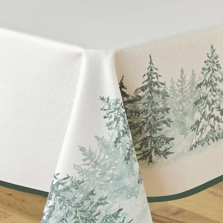 Christmas 150 x 300 cm,  julduk närbild med granar