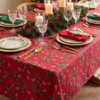 Christmas Greenery Röd – Julduk med fläckavvisande behandling 150 x 300 cm