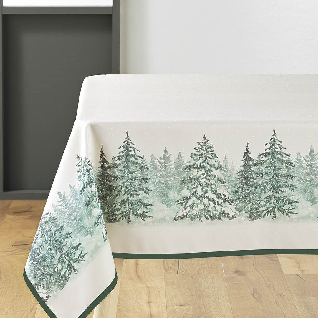 Christmas - Julduk med granar, miljö 150 x 240 cm