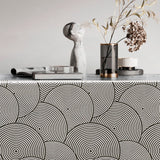 Circles Black/Silver - Vaxduk med cirklar i svart och silver på bordet