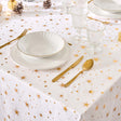 Comète Vit/Guld – Julduk med fläckavvisande behandling 140 x 240 cm, närbild