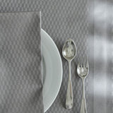 Compliments Damastduk Tile, Silver Grey - 150 x 350 cm, närbild