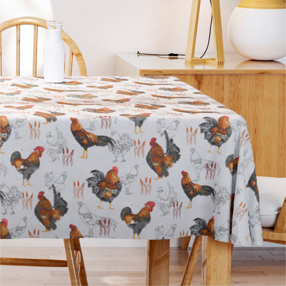 Hanegal Natur – Textilvaxduk med tuppar, 155 cm bred