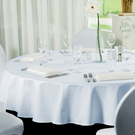 Gastro Ø 180 cm, rund duk 100 % polyester vit