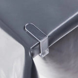 Dukklämmor i klar plast med metallfjäder – för bordskanter upp till 2,5 cm – Set med 4 st.