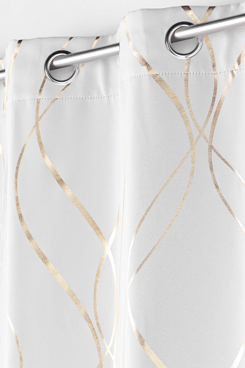 Elise Vit/Guld – Mörkläggningsgardin 135 x 240 cm, närbild