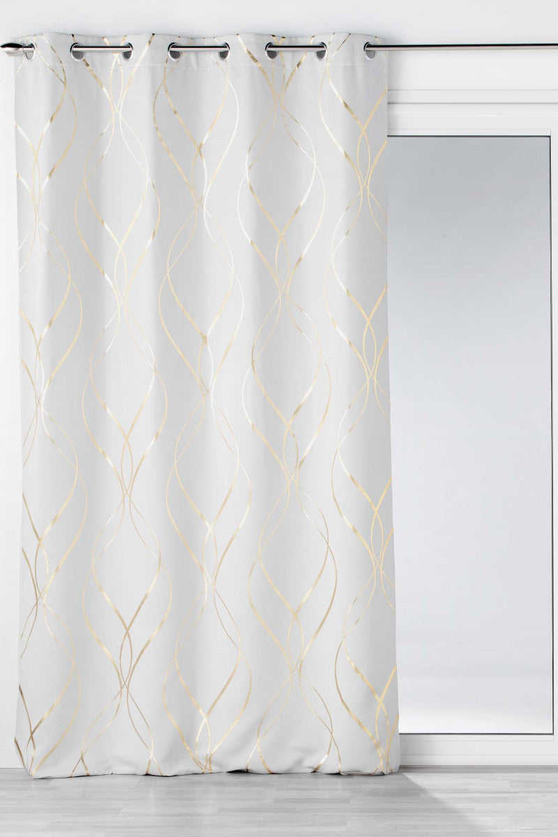 Elise Vit/Guld – Mörkläggningsgardin 135 x 240 cm