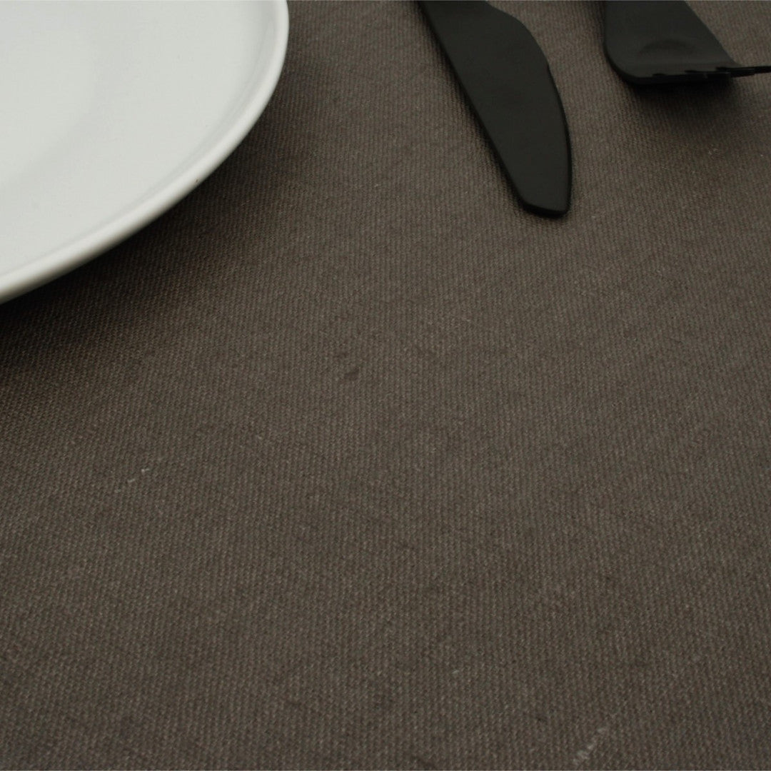 Enfärgad Antracit - textilvaxduk i 100 % linne - 140 cm bred