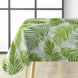 Feuilles Green - Vaxduk med vackra gröna palmblad, hörnbild