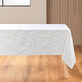Firmament Metallic Print Vit/guld - Vit nyårs-/julduk med guldtryck, 140 x 240 cm, hörn