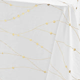 Firmament Metallic Print Vit/guld - Vit nyårs-/julduk med guldtryck, 140 x 240 cm, mönster