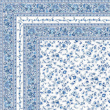 Fleurs Des Champs Blå/vit - Rektangulär provenceduk 160 x 160 cm, hörn