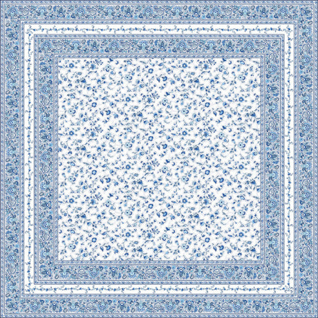 Fleurs Des Champs Blå/vit - Rektangulär provenceduk 160 x 160 cm, motiv