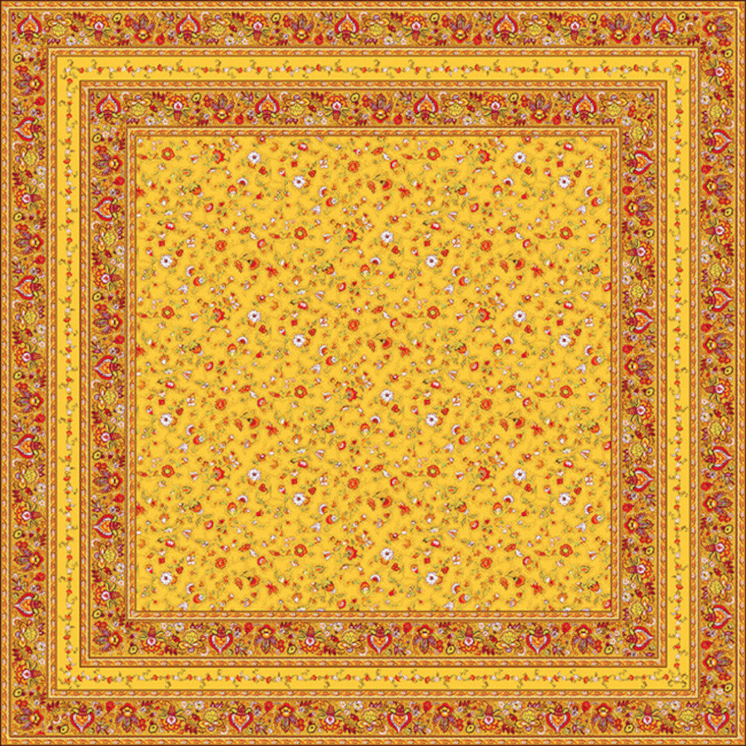 Fleurs Des Champs Gul - Rektangulär provenceduk 160 x 160 cm, motiv