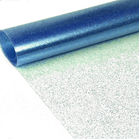 Klar plast med blått glitter Genomskinlig vaxduk