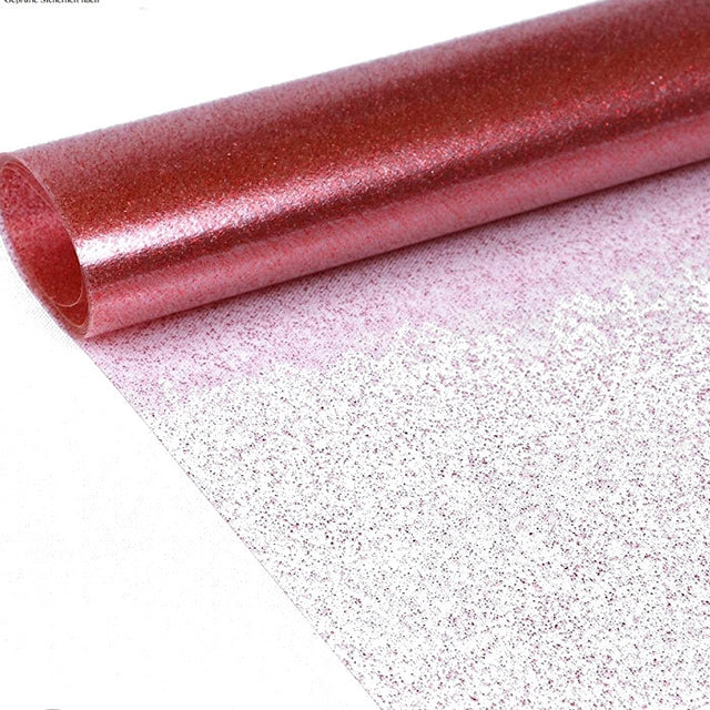 Klar plast med rött glitter Genomskinlig vaxduk