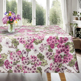 Geranium - Textilvaxduk med vackra rosa blommor 155 cm bred