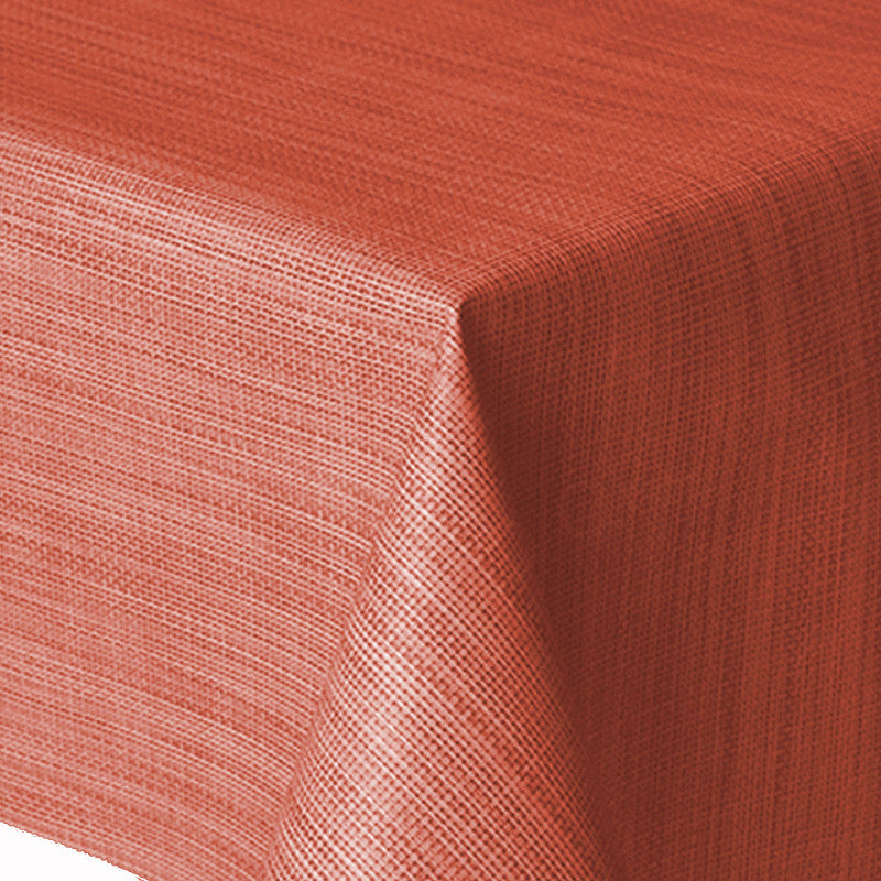 Hessian-look, enfärgad terracotta, retro vaxduk i 70-talsstil, 140 cm bred