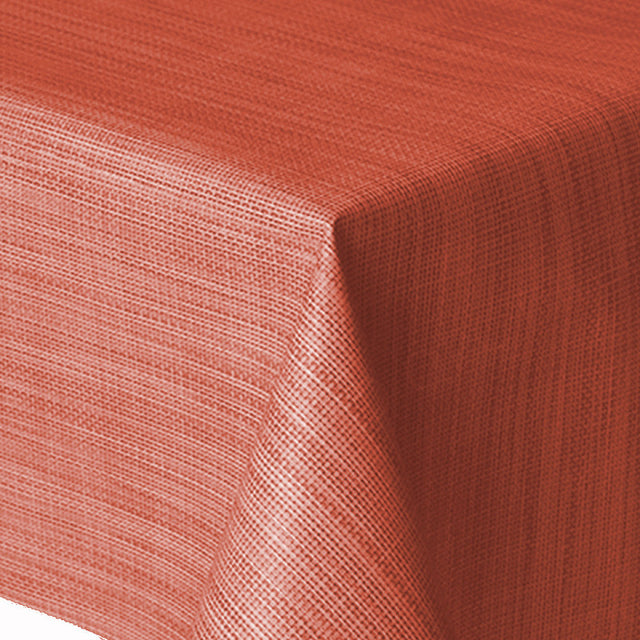 Hessian-look, enfärgad terracotta, retro vaxduk i 70-talsstil, 140 cm bred