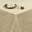 Hessian look beige - Rund vaxduk med resår