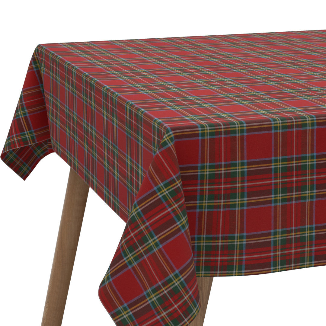 Julbordsduk Tartan Röd  - Klassisk textilduk med skotska rötter på bordet
