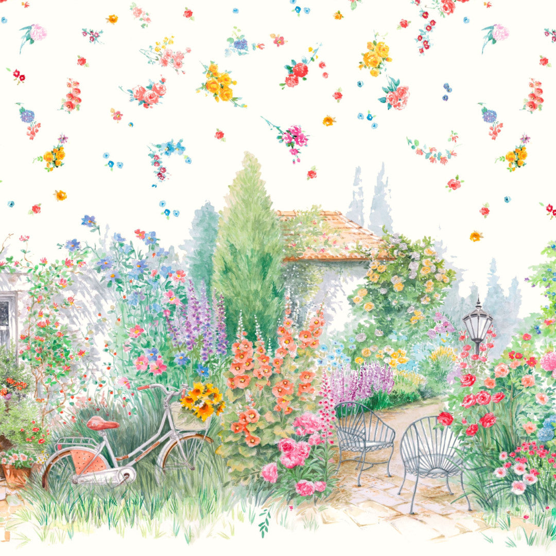 Il Giardino Magico – Textilvaxduk med massor av blommor
