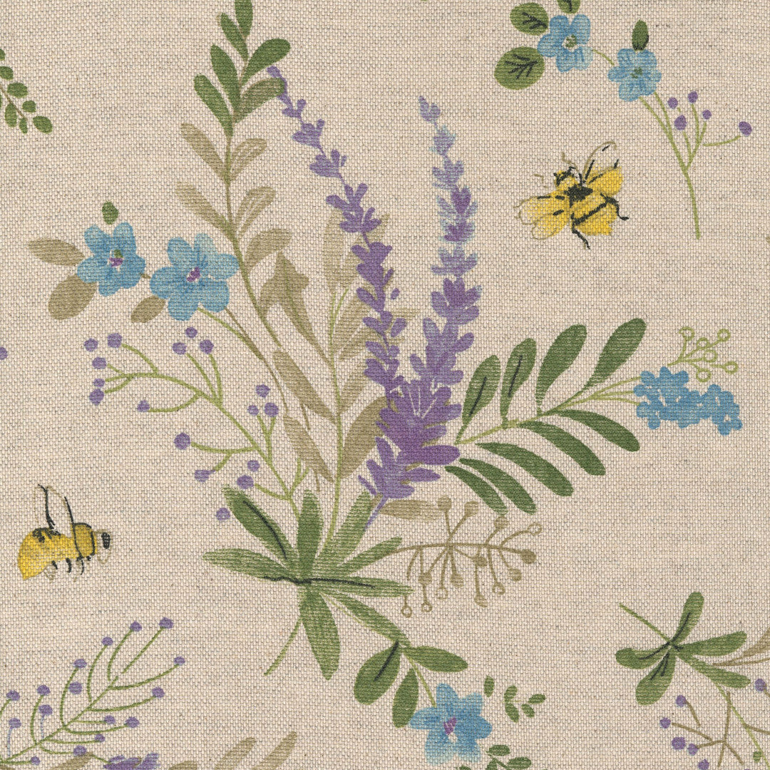 Il Giardino Vivace – Textilvaxduk med surrande bin och blommor