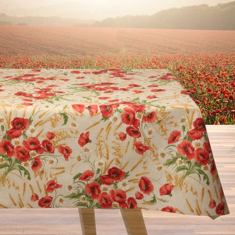 Il Mazzo del Campo – Textilvaxduk i linnelook med ängsblommor