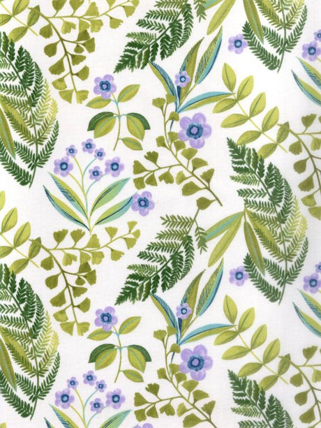 Isabo Grön - Textilvaxduk med blommor och blad