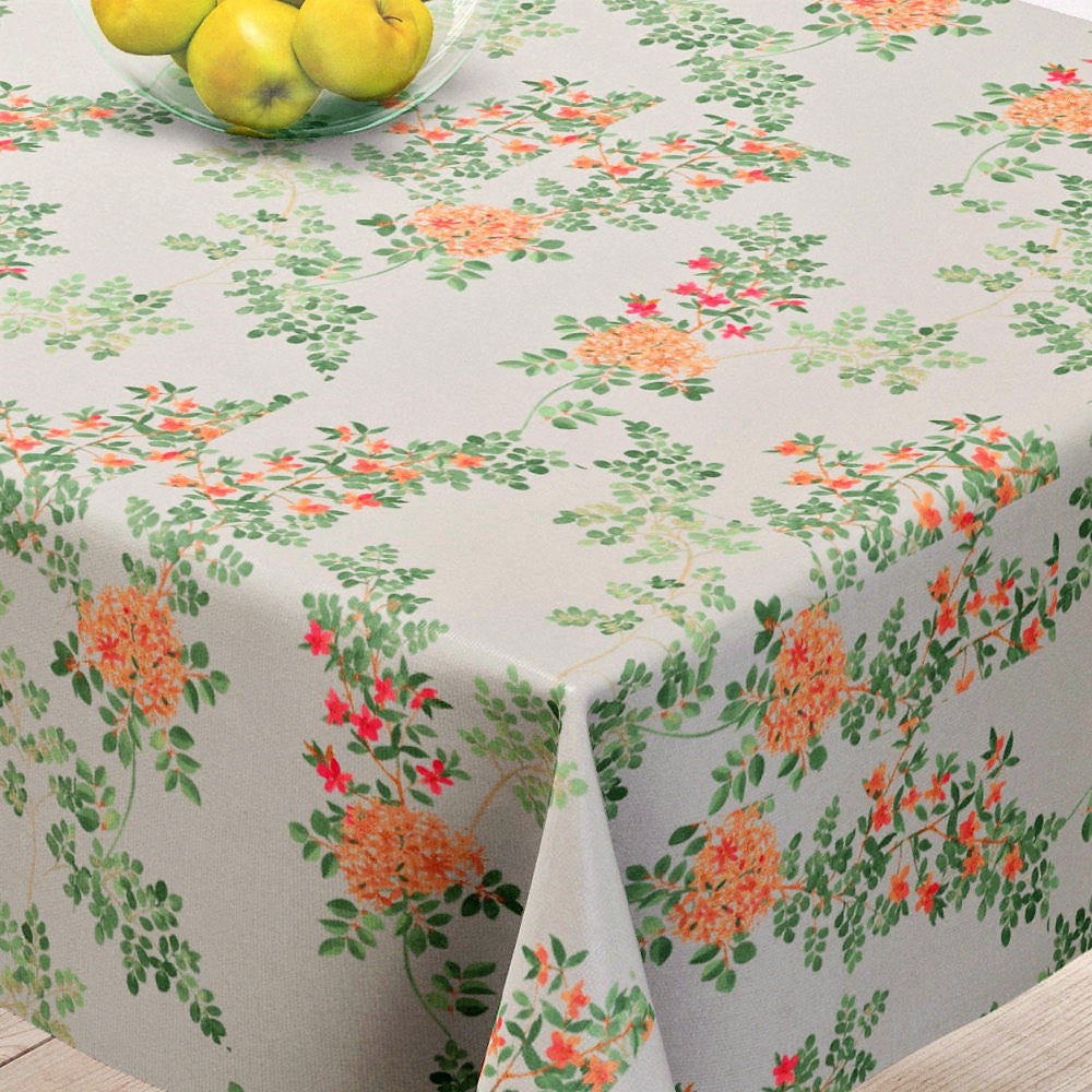 Jasmin Gul - Vacker linneduk med blommor - 100% lin