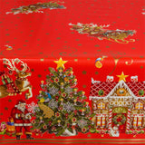 Jul i Kagehuset vaxduk med detaljerade julmotiv