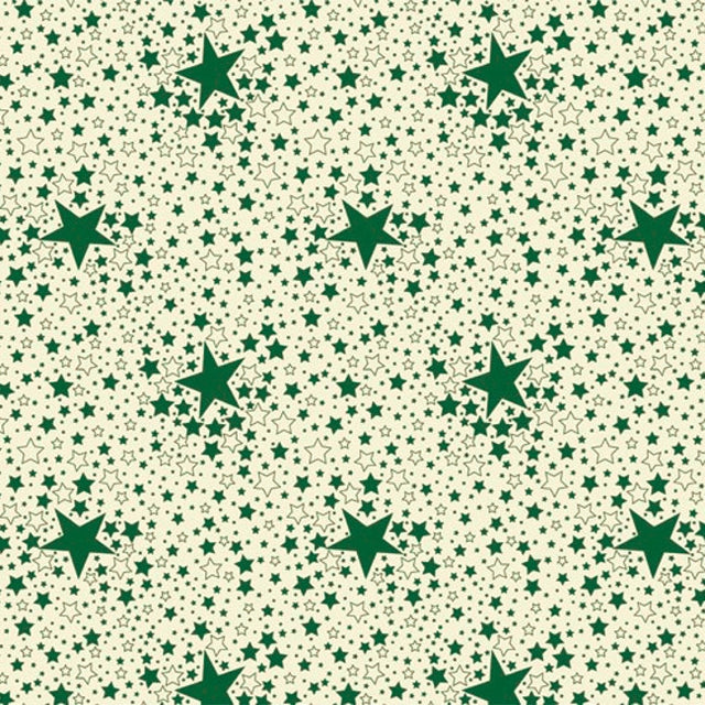 Stjärnhimmel - Julvaxduk med stjärnor - Grön, 140 cm