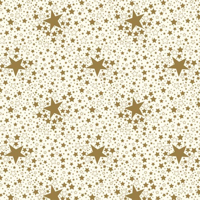 Stjärnhimmel - Julvaxduk med stjärnor - Guld, 140 cm