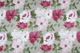 Louna – Textilvaxduk med vackra rosa blommor - 100% linne