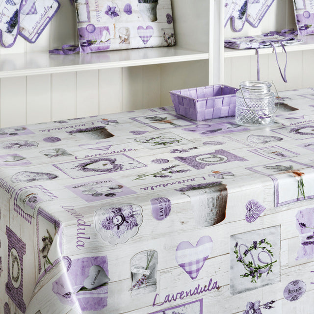 Närbild L´eau de Lavande - Provence vaxduk med lavendel