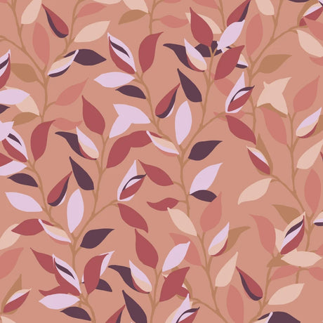 LEAVES Terracotta – Notes by Susanne Schjerning – textilvaxduk med glidskydd