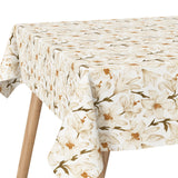 På bordet Liljor vit/beige - textilduk med blommor och glidskydd