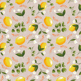 Lima Amarillo - Textilvaxduk i linnelook med fina gula citroner