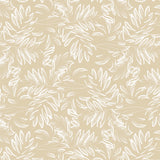 Live The Leaf Wheat - Elegant 160 cm bred vaxduk med vita blad
