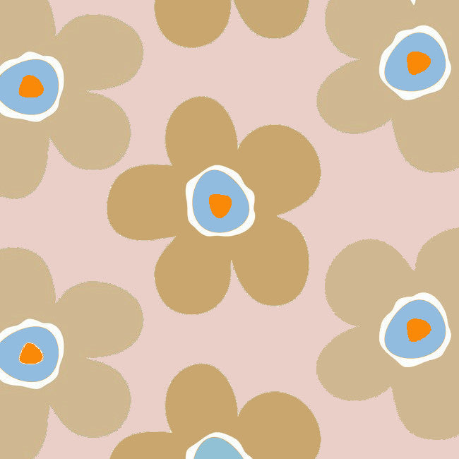 Big Flower Biscuit - Lola vaxduk med stora blommor närbild