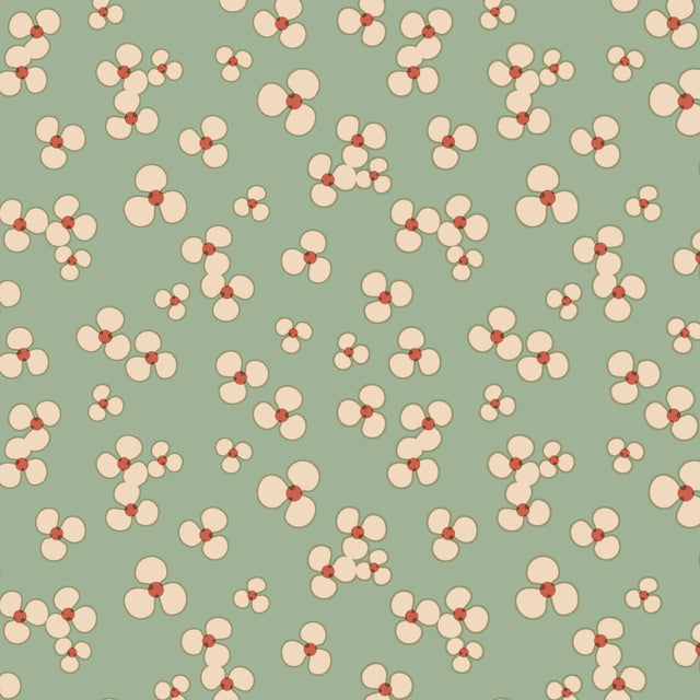 Niwa Green Tea - Lola vaxduk med små fina blommor närbild