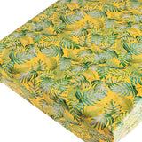 Madeira Yellow - vaxduk med struktur och palmblad på en gul bakgrund