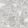 Map Mundi grå, textilvaxduk med världskarta