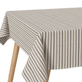 Miljöbild i Marché Stripes Grå - textilduk med ränder och glidskydd i linne-look