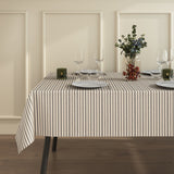 På bordet Marché Stripes Grå - textilduk med ränder och glidskydd i linne-look