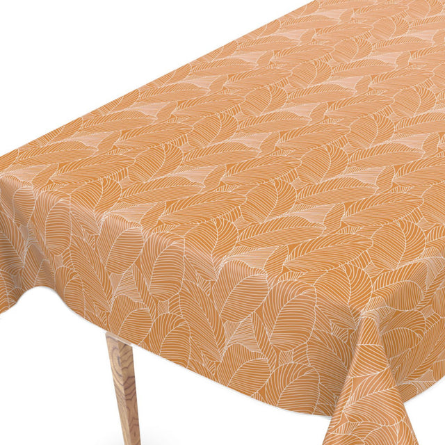 Mathilda ljus brun/beige - Vaxduk med streckblad